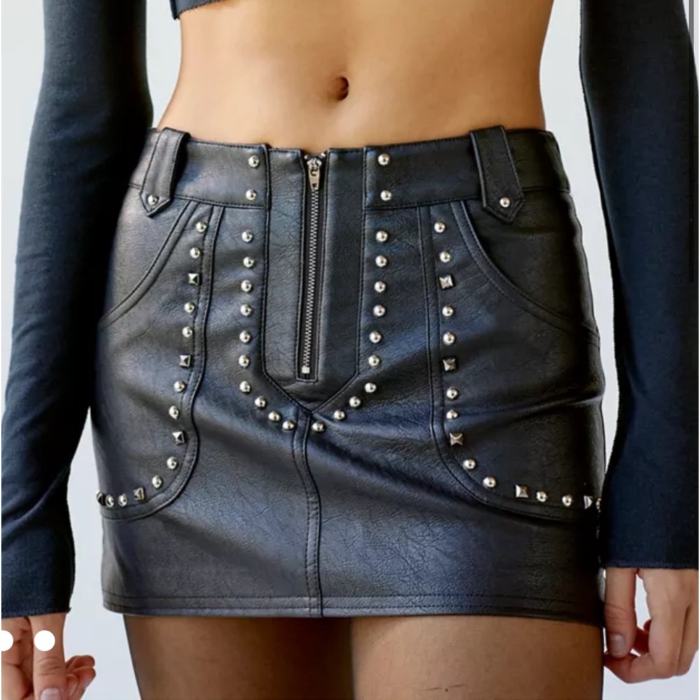 Urban outfitters black leather skirt